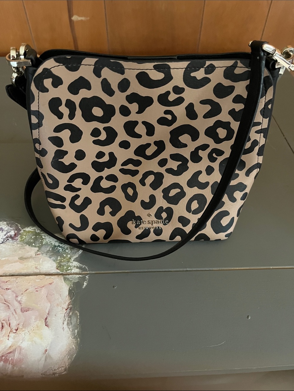 kate spade Leopard Print Crossbody in Beige and Black